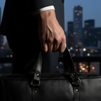 Black Leather Office Briefcase