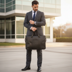 Black Leather Office Briefcase