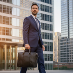 Black Leather Office Briefcase