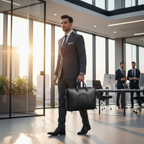 Black Leather Office Briefcase