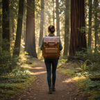 Camel Brown Leather Backpack