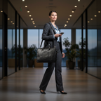 Black Leather Office Briefcase