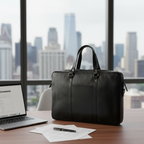 Black Leather Office Briefcase
