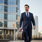 Black Leather Office Briefcase