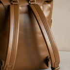 Camel Brown Leather Backpack