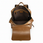 Camel Brown Leather Backpack