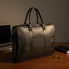 Black Leather Office Briefcase