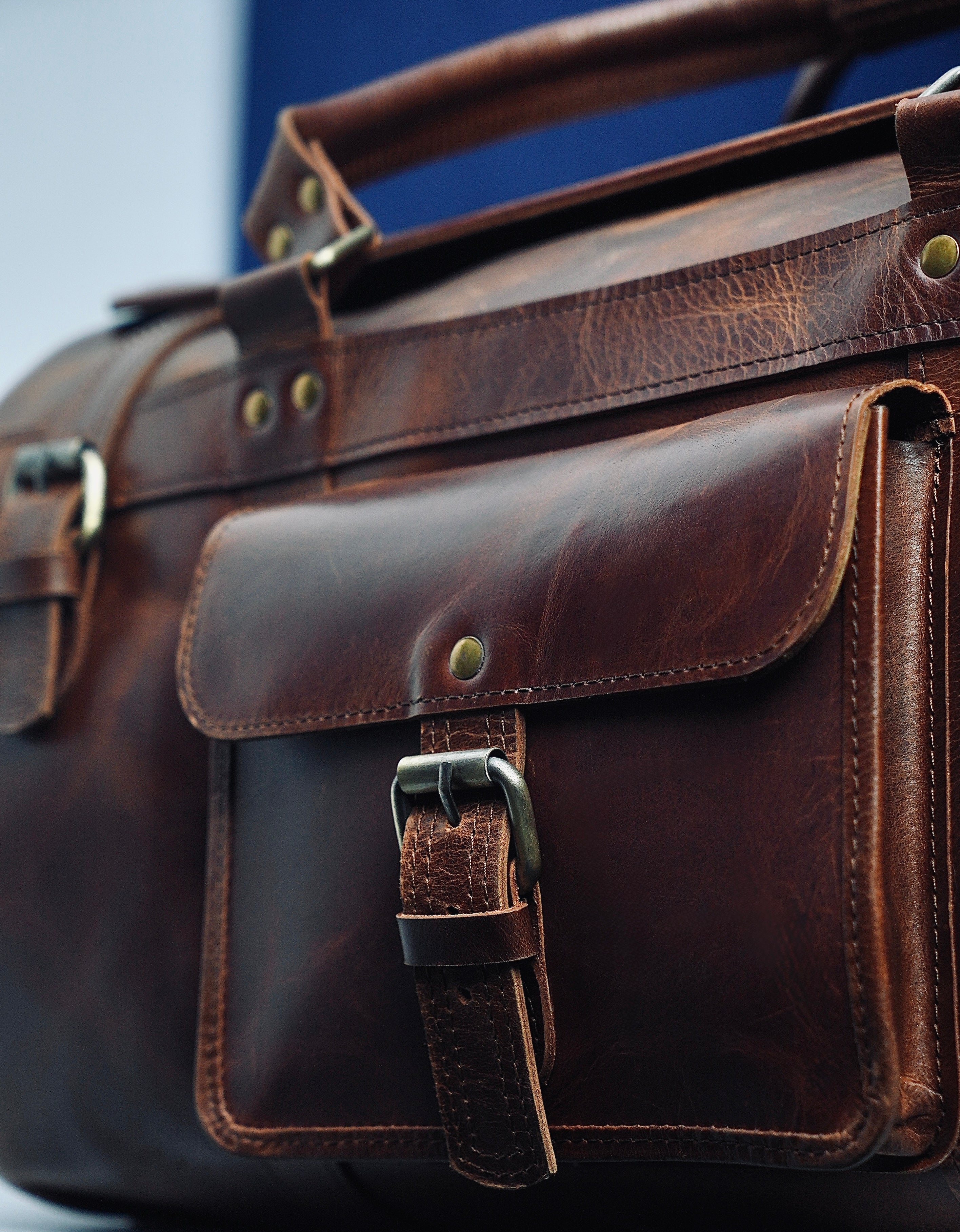 Full-grain leather close-up