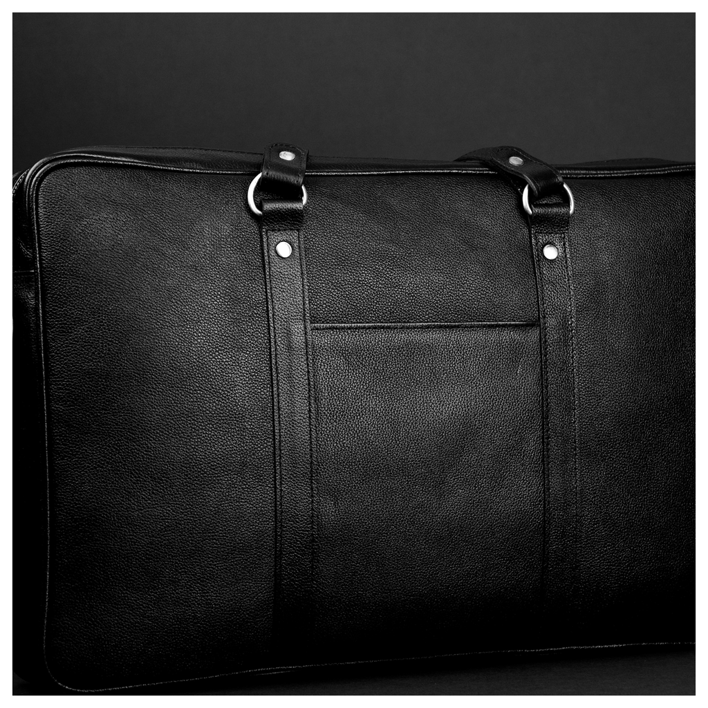 Black Leather Laptop Briefcase