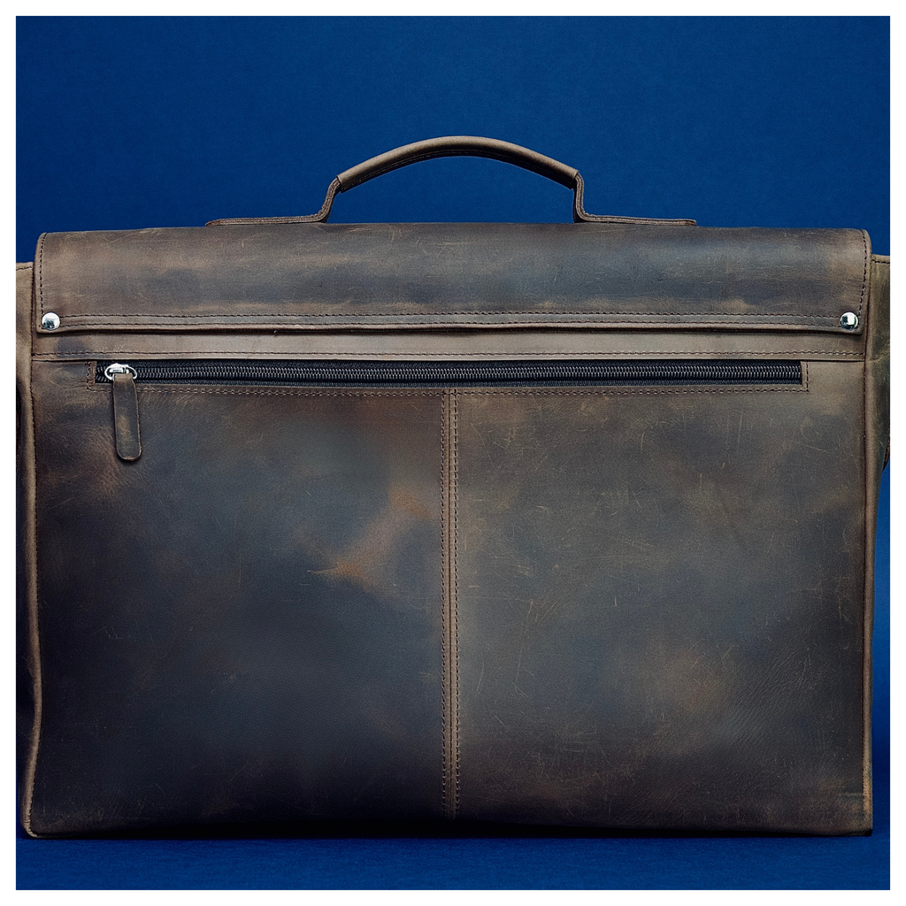 Brown Leather Messenger Briefcase