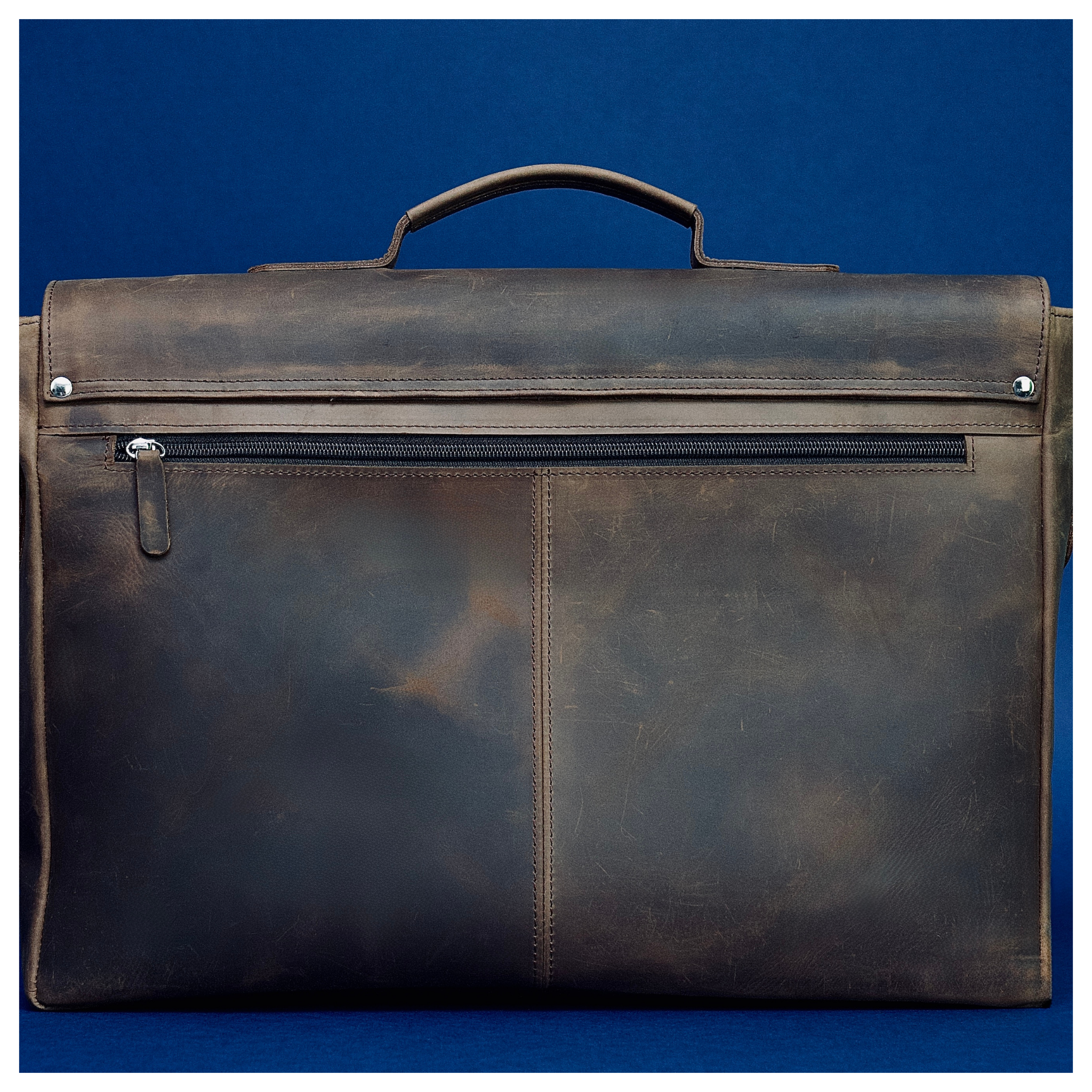 Brown Leather Messenger Briefcase