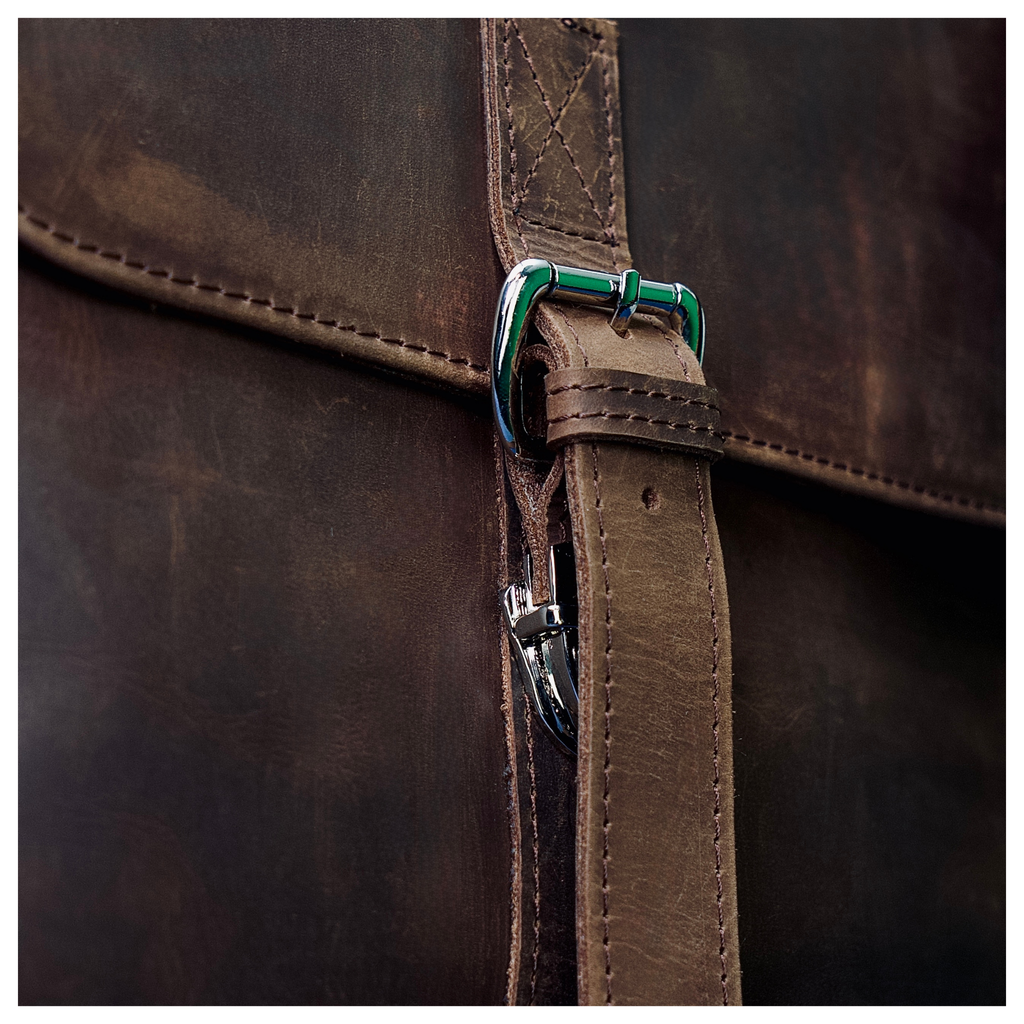 Brown Leather Messenger Briefcase