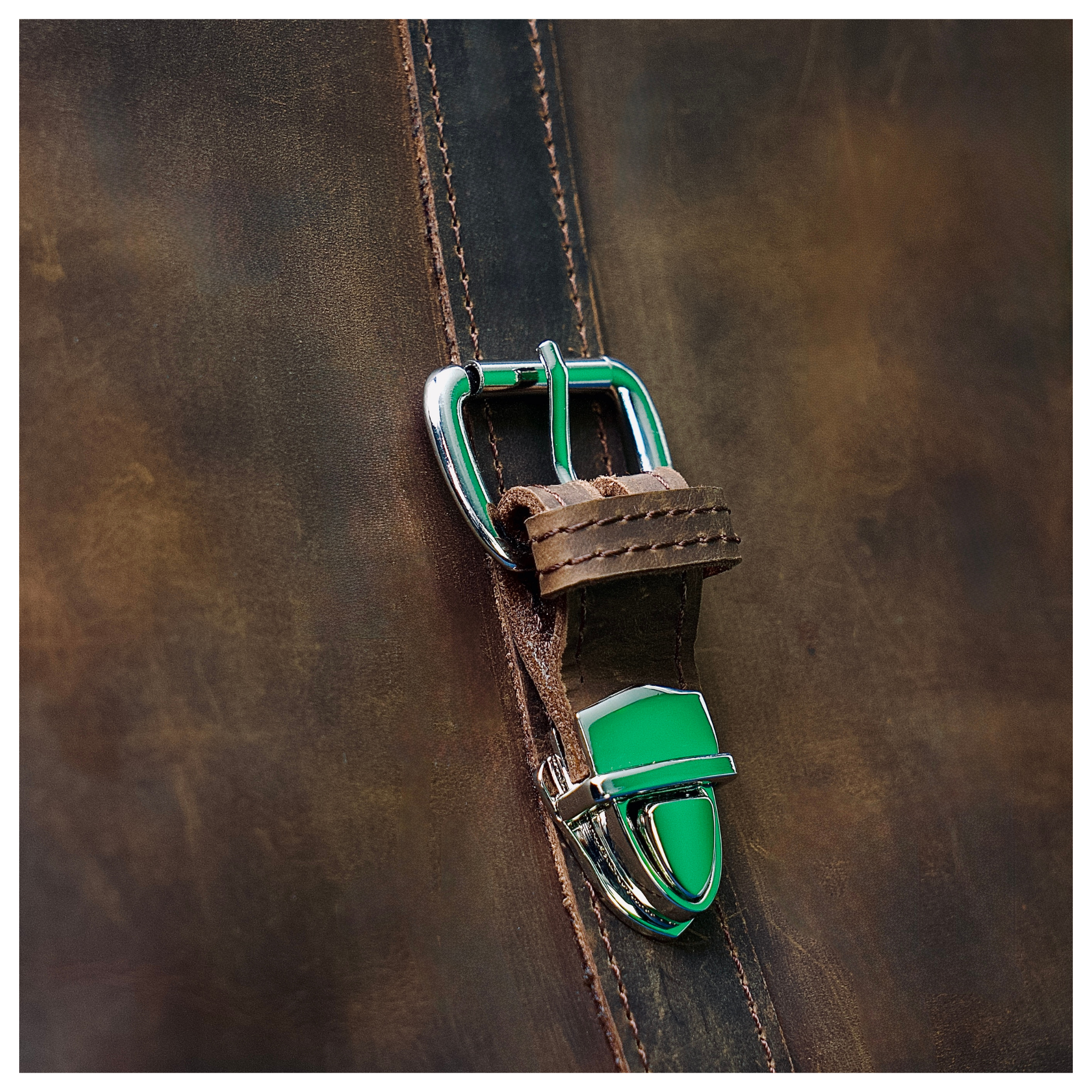 Brown Leather Messenger Briefcase