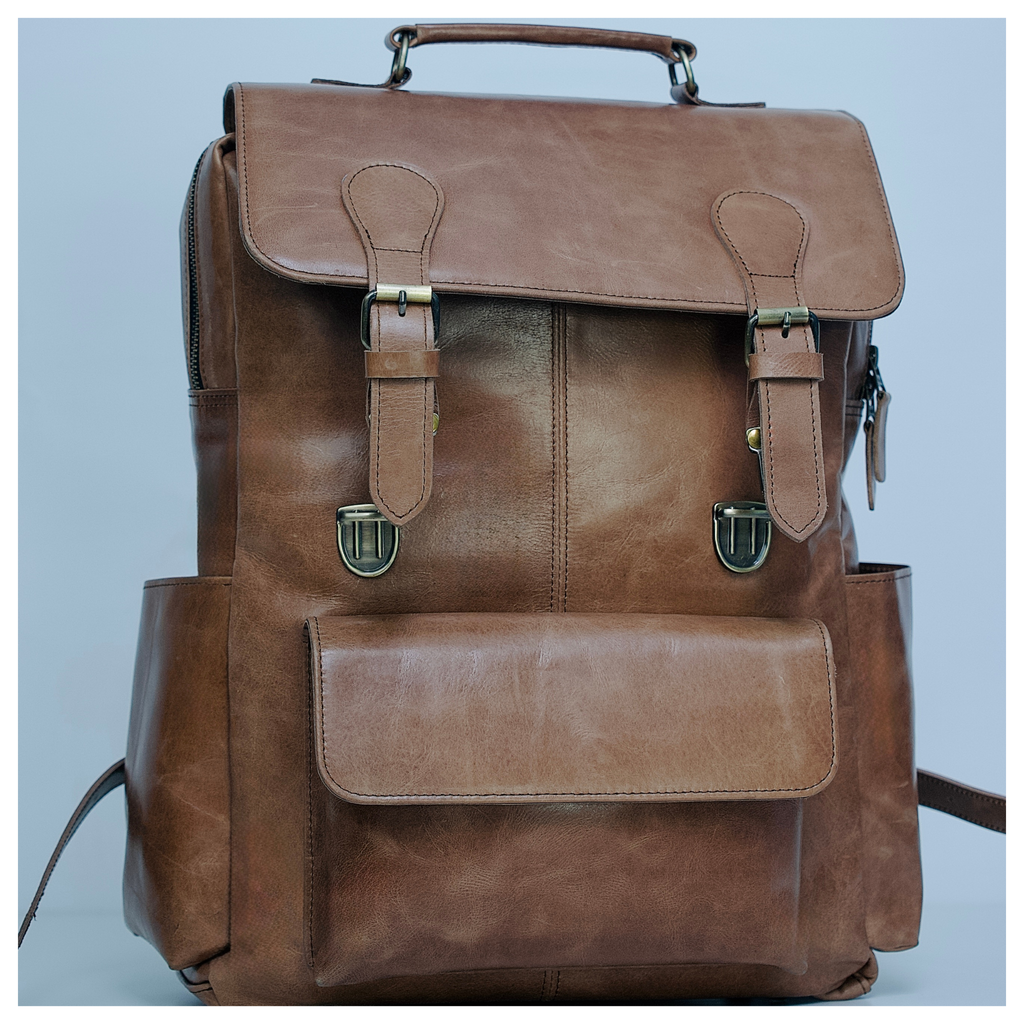 Camel Leather Backpack