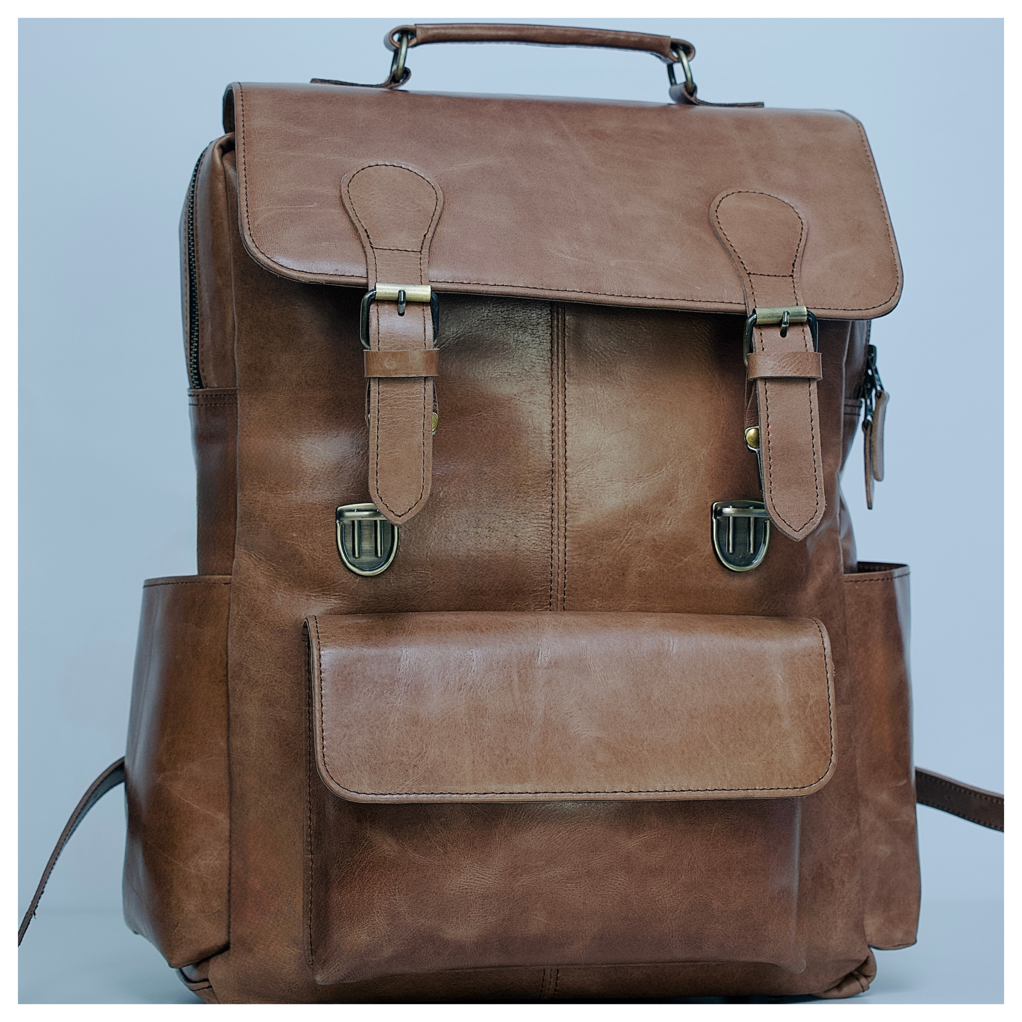 Camel Leather Backpack