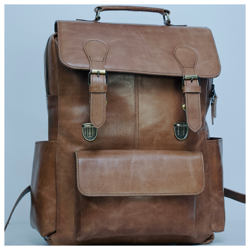Camel Leather Backpack