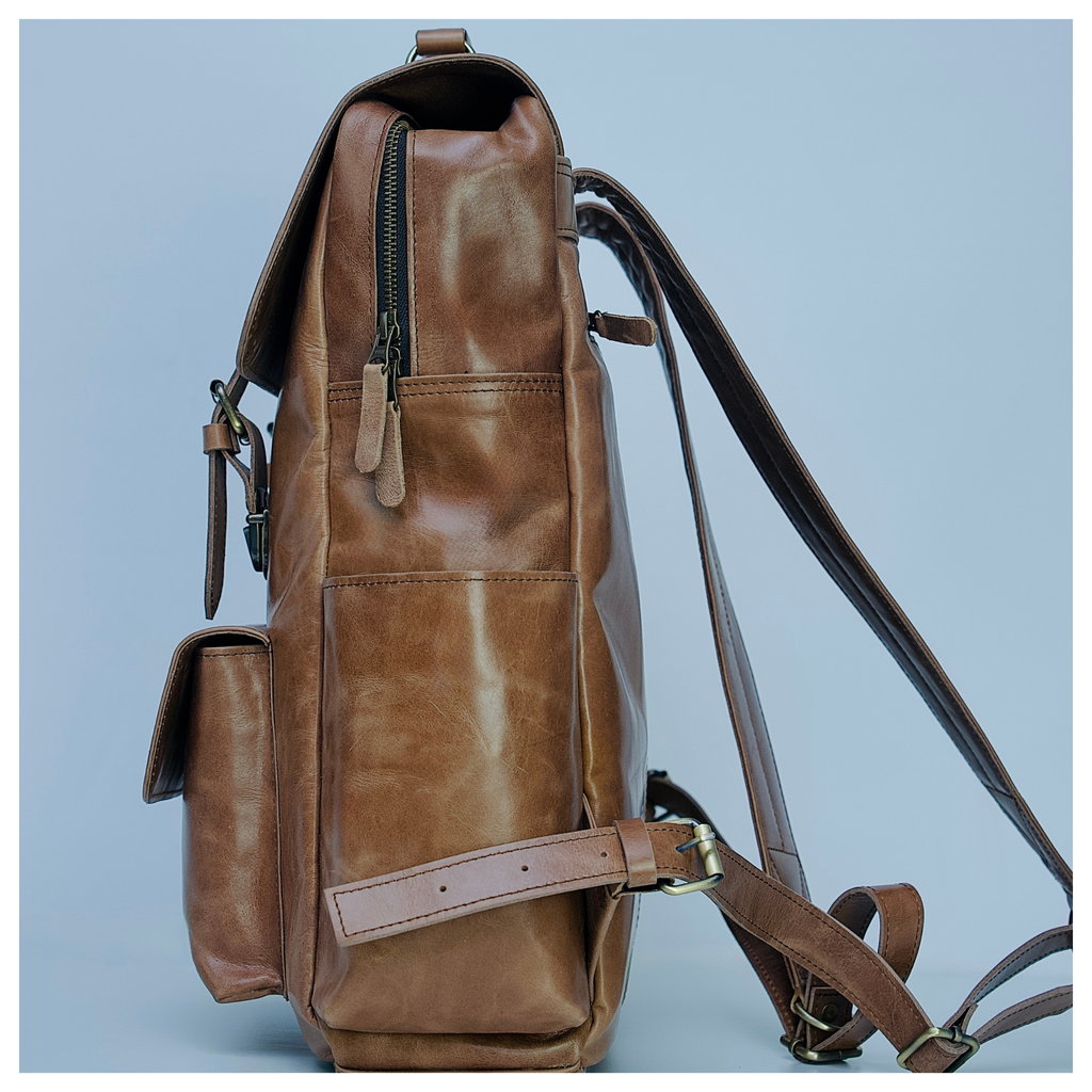 Camel Leather Backpack