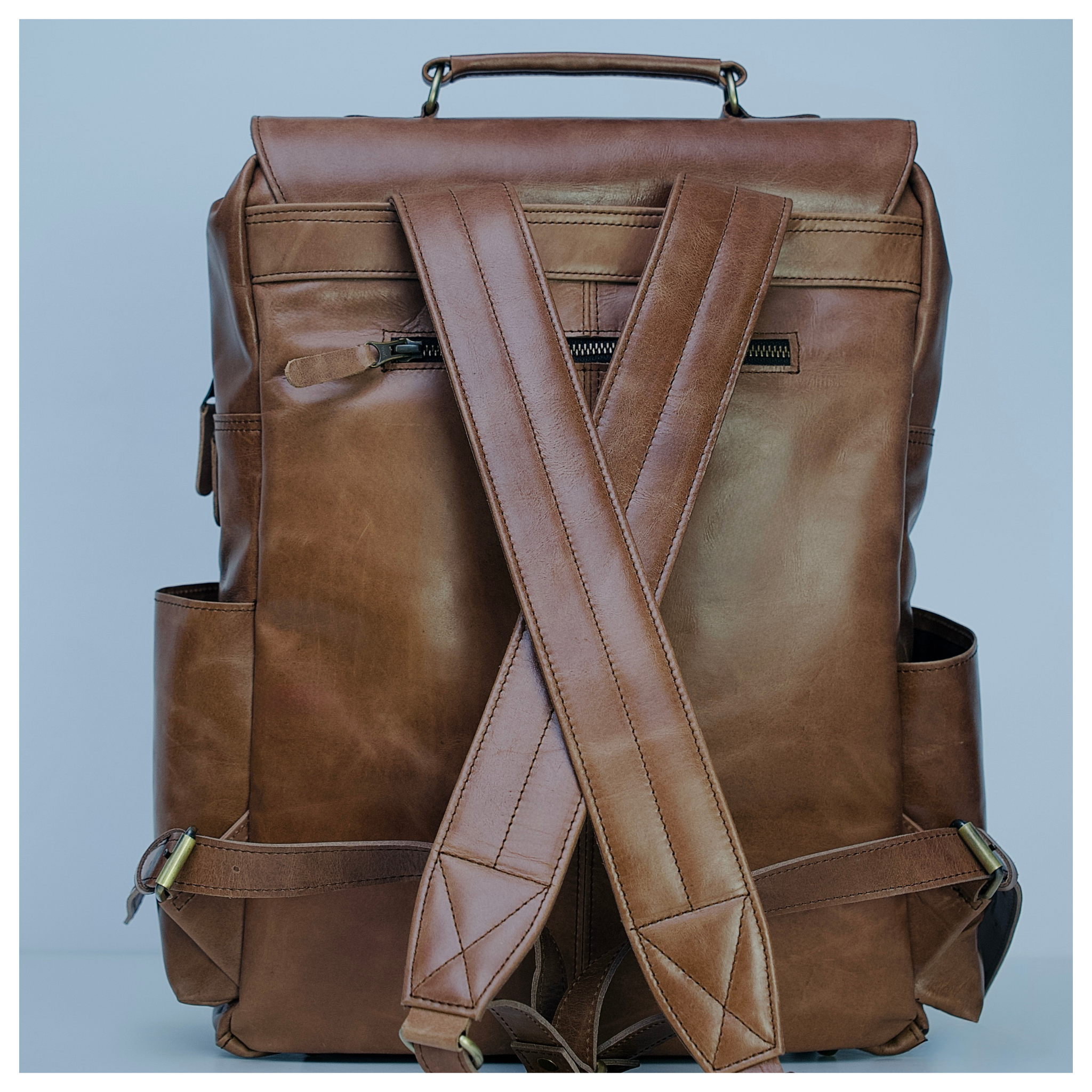 Camel Leather Backpack