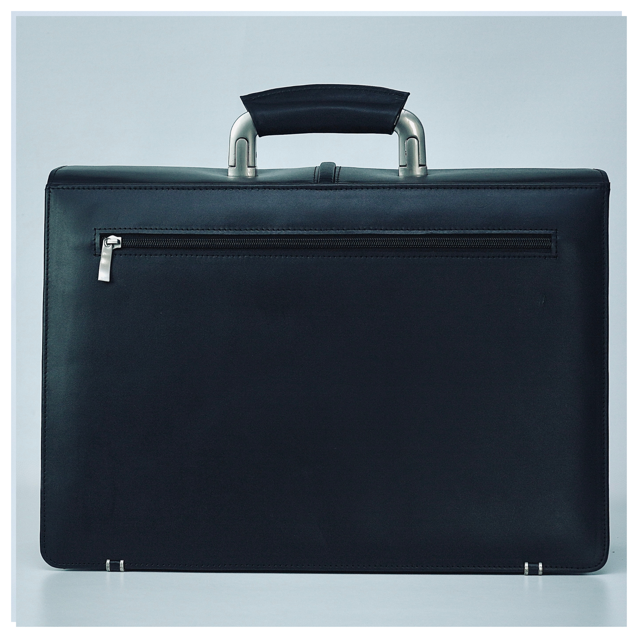 Executive Black Leather Attaché Briefcase