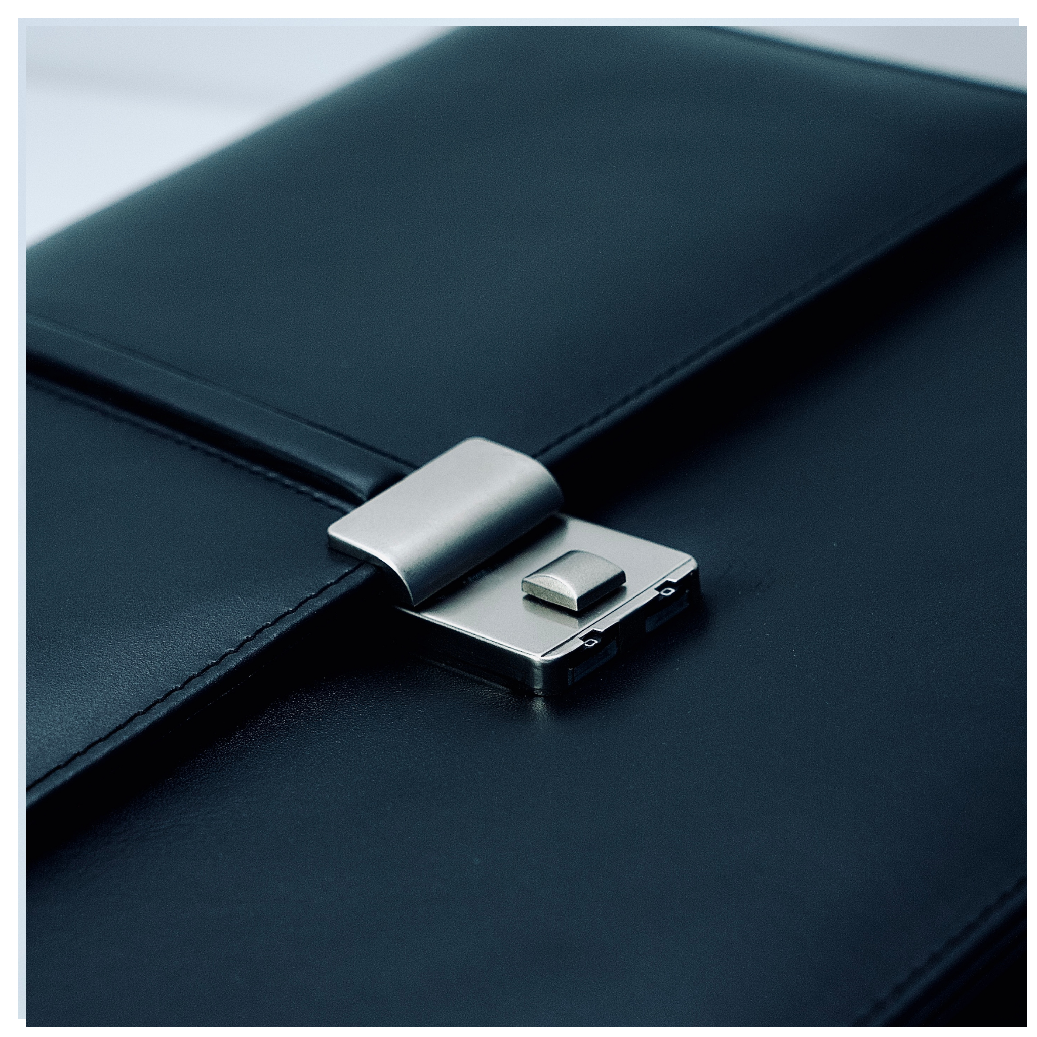 Executive Black Leather Attaché Briefcase