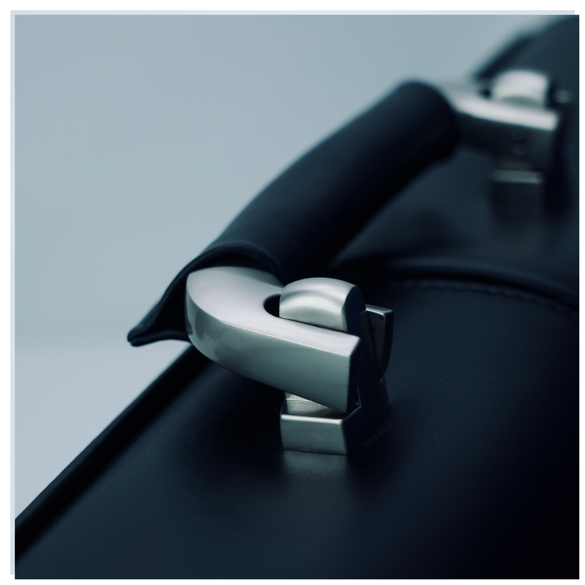 Executive Black Leather Attaché Briefcase