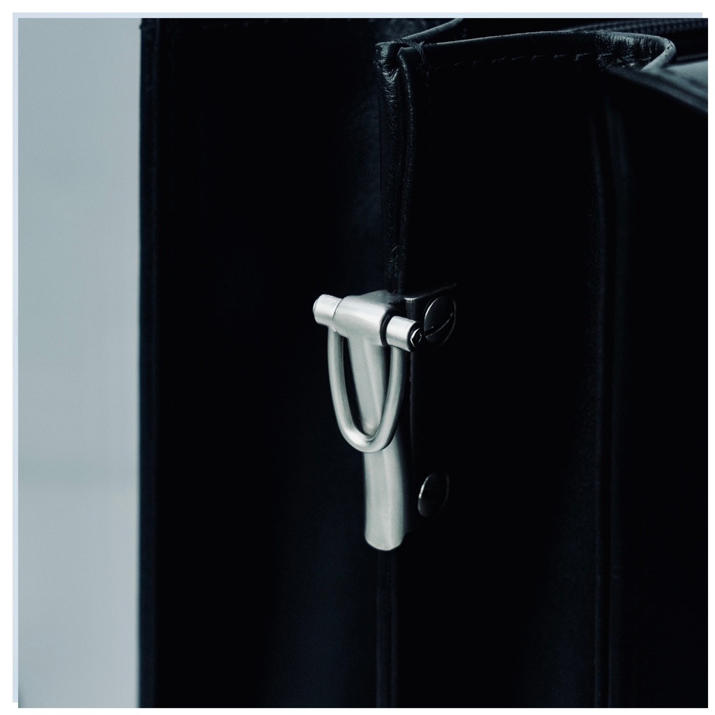 Executive Black Leather Attaché Briefcase
