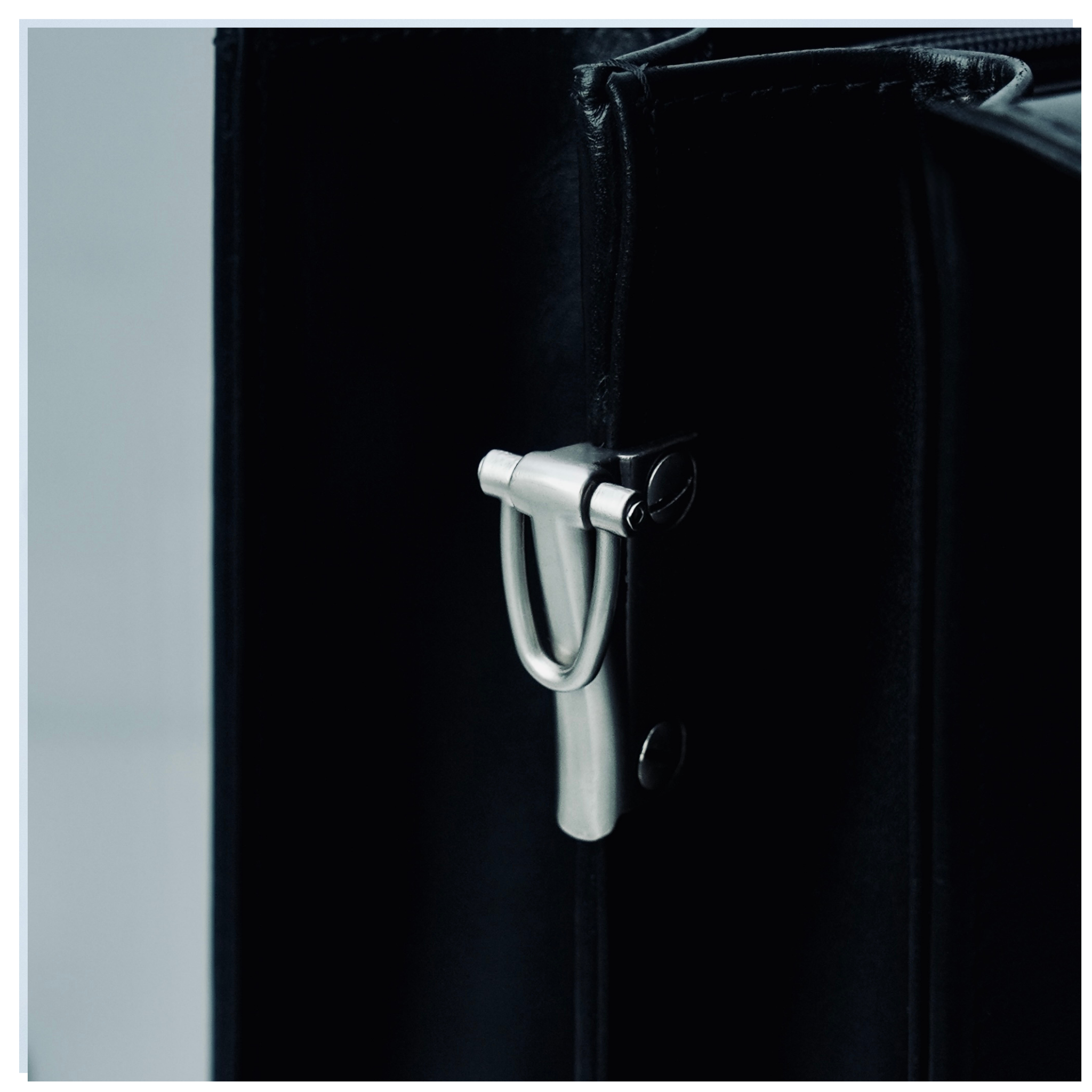Executive Black Leather Attaché Briefcase