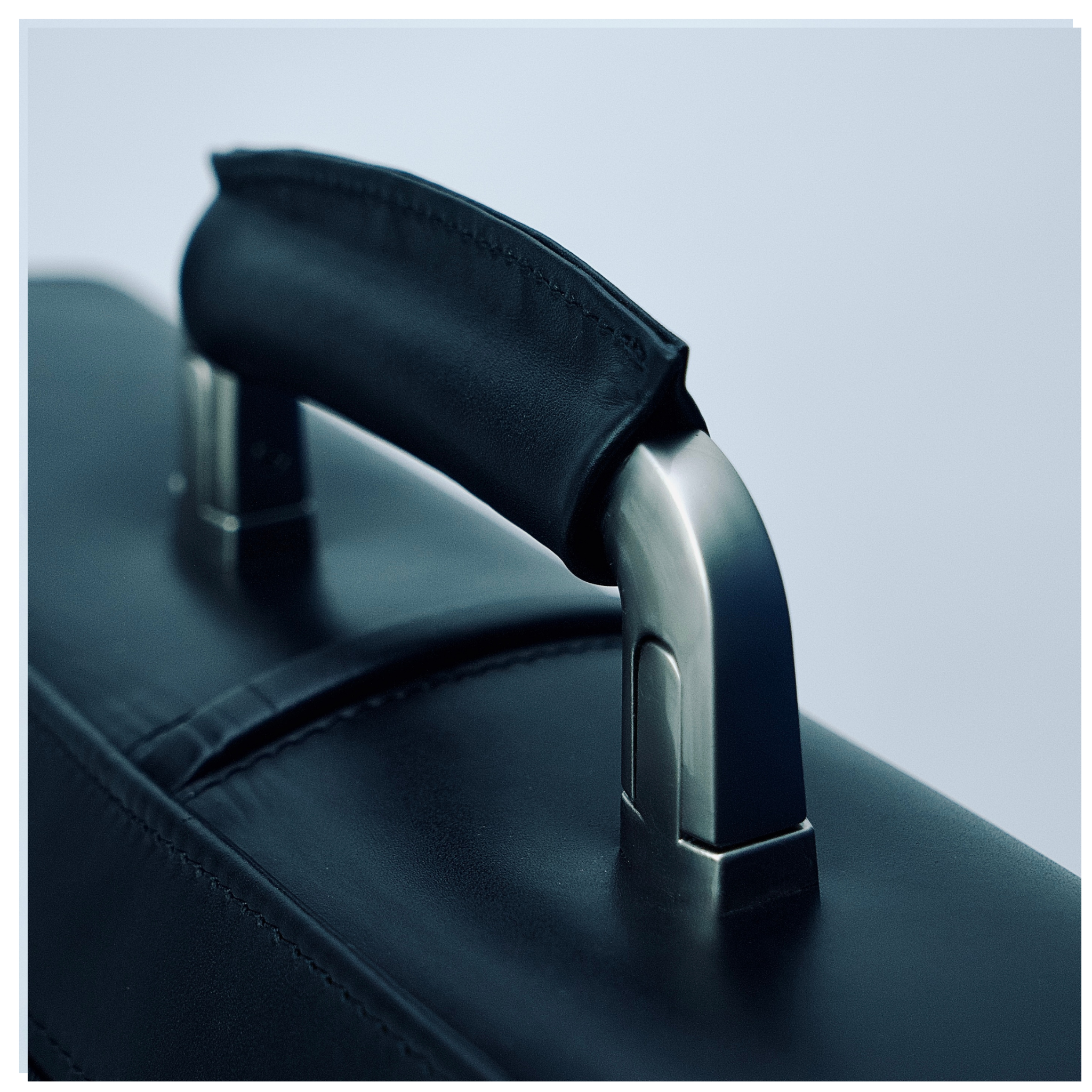 Executive Black Leather Attaché Briefcase