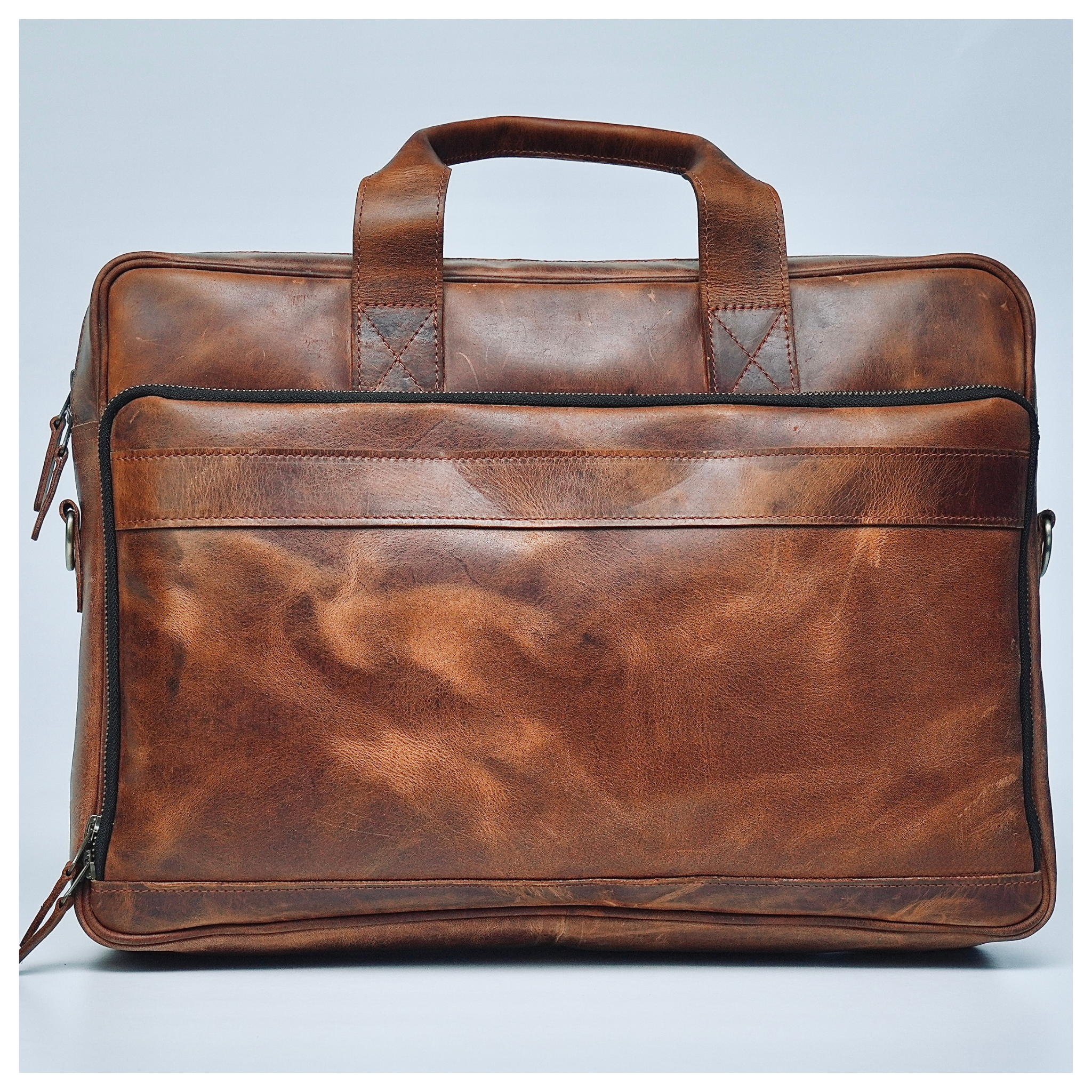 Heritage Tan Leather Laptop Briefcase
