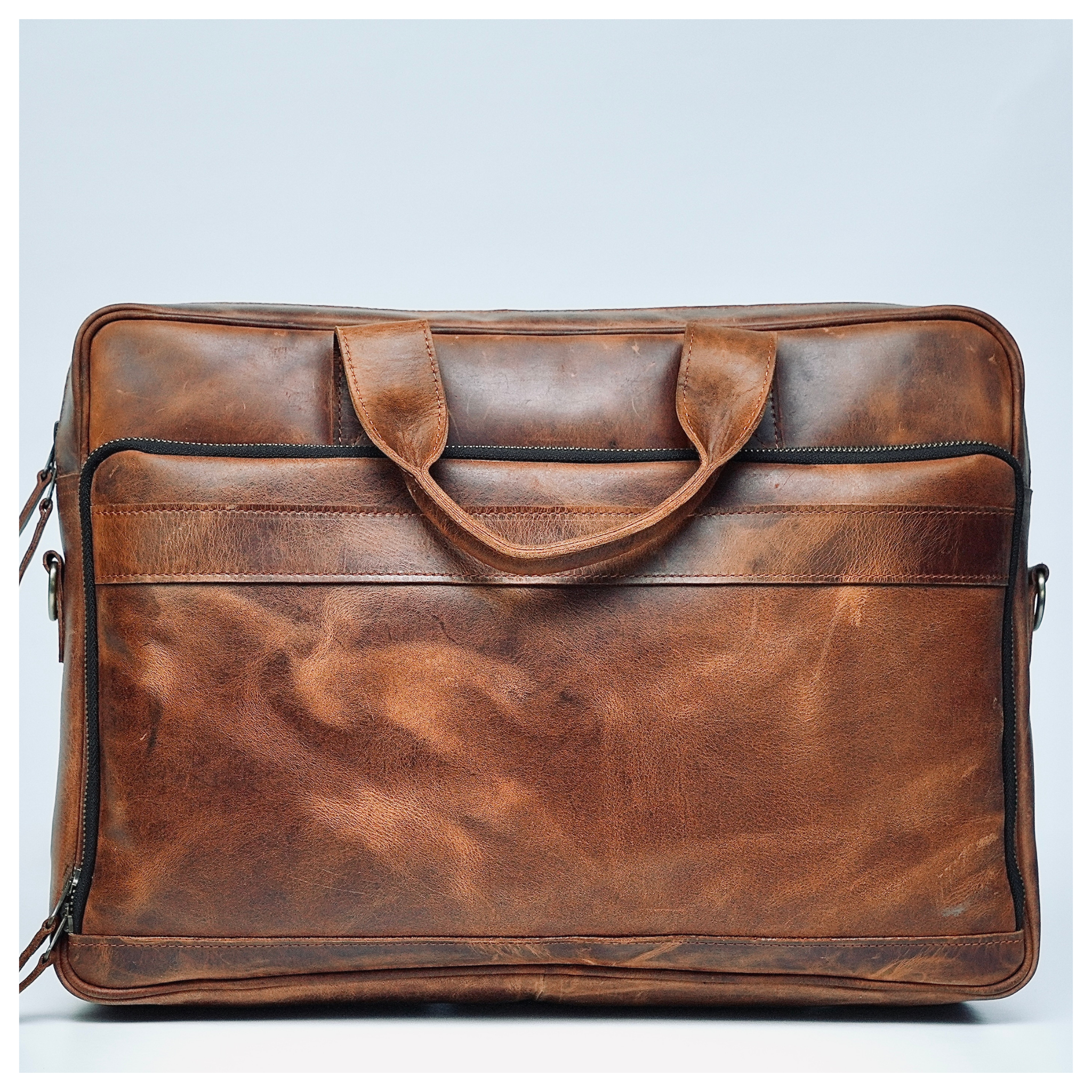 Heritage Tan Leather Laptop Briefcase